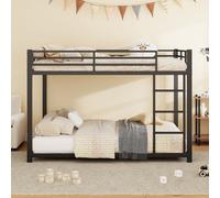 Sweiko 140x200 Lits d'enfant, Lits superposés, Lits en fer, Lits superposés en fer de forme classique, Noir