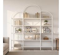 Sweiko 170 x 26 x 190 cm Étagère de style simple, matériau MDF en tube d'acier, cinq couches d'espace de rangement, forme de nuage unique, facile à monter et à nettoyer, blanc
