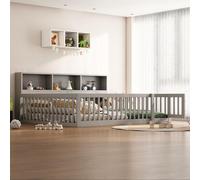 Sweiko Daybett, 140x200cm Lit de jour Canapé-lit, Côté lit avec compartiment de rangement, Lit avec sommier à lattes ( Sans matelas), Allège, Pin, Gris