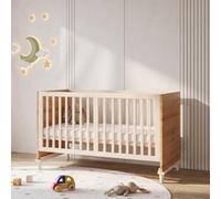 Sweiko Lit Berceau Cododo Réglable Inclinaisons 5 Hauteurs avec Garde-Corps | 70x140x87cm,Lit Côté avec Fermée,Pieds Soutien Robuste,Entièrement,Pour Chambre,Vestiaire,Vêtement,Jouet,Bois Massif,Moderne