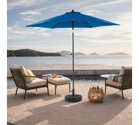 Sweiko Parasol à manivelle,Grand parapluie double face pour l'extérieur,Bleu