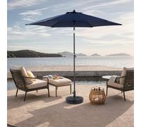 Sweiko Parasol à manivelle,Grand parapluie double face pour l'extérieur,Bleu marine