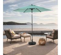 Sweiko Parasol à manivelle,Grand parapluie double face pour l'extérieur,vert clair