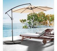 Sweiko Parasol à manivelle,Parasol extérieur double face Rectangle Grand,kaki