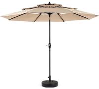 Sweiko Parasol à manivelle,Parasol extérieur double face Rectangle Grand,kaki