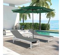 Sweiko Parasol à manivelle,Parasol extérieur double face Rectangle Grand,Vert foncé