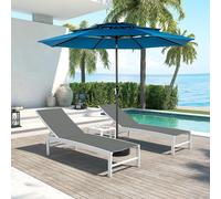 Sweiko Parasol à manivelle,Parasol extérieur double face Rectangulaire Grand,Bleu