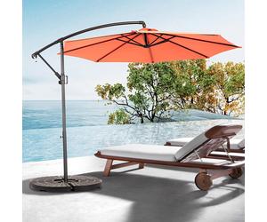 Sweiko Parasol à manivelle,Parasol extérieur double face Rectangulaire Grand,Orange