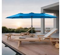 Sweiko Parasol extérieur double face Rectangulaire Grand avec manivelle,Bleu foncé