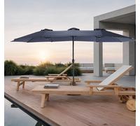 Sweiko Parasol extérieur double face Rectangulaire Grand avec manivelle,Bleu marine
