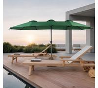 Sweiko Parasol extérieur double face Rectangulaire Grand avec manivelle,Vert