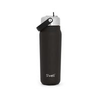 S'well Explorer Gourde en acier inoxydable recy vec couvercle à paille rabattable, 700 ml, noir (Onyx), triple couche d’isolation sous vide, garde boissons froides 36 h et chaudes 8 h, sans BPA