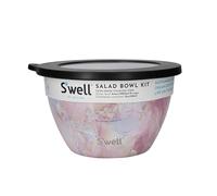 S'well Salad Bowl Kit, Geode Rose 1.9L - Boîte à salade avec récipient à condiments et plateau amovible - Anti-fuite et lavable au lave-vaisselle