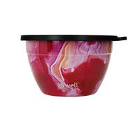 S'well Saladier set, Agata Rose, 1.9L - Boîte à salade avec récipient à condiments et plateau amovible - Anti-fuite et lavable au lave-vaisselle