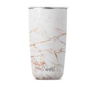 S'well Tumbler avec couvercle - Tasse de voyage Calacatta Gold - Sans BPA/BPS - Couvercle coulissant - Pour boissons chaudes et froides à la maison ou au travail - Jusqu'à 12 heures de froid/4 heures