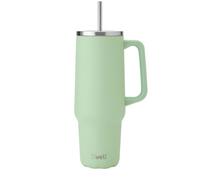 S'well Tumbler XL, Gobelet Réutilisable avec Paille, Bouteille en Acier Inoxydable Triple épaisseur, Conserve les Boissons chaudes pendant 50h et froides pendant 10h, 1180ml, Pistache