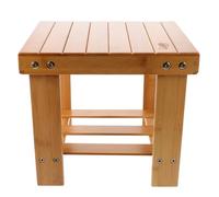 SWETRACE Tabouret en Bambou Marron, Petit Tabouret Carré Robuste et Léger Structure Renforcée, pour Chambre D'garçon et Filles ou Rangement Polyvalent