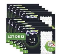 Swiffer Balai Attrape-Poussière Nettoyage 3D Recharges Lingettes Sèches pour Sol, 84 unités (12 x 7), Anti poussière, Attrape et Retient La Poussière