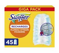 Swiffer Duster Plumeau 45 recharges | Capture poussière, saleté, poils et allergènes, même dans les coins difficiles. Rapide et efficace. Manche vendu séparément.