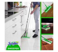 Swiffer Kit de Nettoyage pour poussière sèche, 1 Balai Rose + 8 Chiffons secs + 3 Chiffons humides, Capture et piège de la poussière et des Poils, élimine la saleté et Les bactéries, pour Tous Types