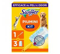 Swiffer Kit de plumeau avec poignée, 3 en 1, système de défense Contre Les allergènes, Poils d'animaux Sales et Anti-odeurs
