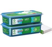 Swiffer Lingettes Humides, 40 Lingettes Nettoyantes (20x2), pour Balai Swiffer, Attrape et Retient la Poussière et la Saleté