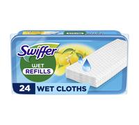 Swiffer Lingettes Humides Pour Balai Attrape-Poussière, 24 Lingettes Humides, Parfum Citron Frais, Attrape Et Retient 3x Plus de Poussière qu'un Balai Classique, Balai Vendu Séparément