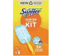 Swiffer Duster Kit de Dépoussiérage, 1 Plumeau + 5 Recharges, Plumeau Attrape-Poussière
