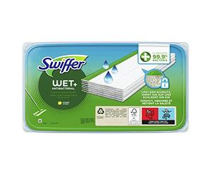 Swiffer Serpillères Imprégnées pour Sols, Antibacterial x 10