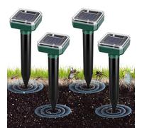 Swiftctrl 4 Répulsif Anti-Taupe Ultrason et Solaire, Répulsif pour Taupes, Campagnols, Serpents, Gophers et Fourmis Reine dans Le Jardin et pour Le Camping, Lot de 4 Bornes Répulsives Efficaces