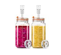 SwiftSlot Lot de 2 bocaux de fermentation carrés de 2 l - Pour choucroute, sauce chaude, hydromel, cidre et plus encore