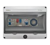 SWIMHOME Tableau électrique piscine, garde-moteur 9-14 A, horloge, contacteur chlorateur, pour pompes 0,5-2 CV, ABS