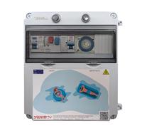 Swimhome Tableau électrique pour Piscine éclairage et Moteur | Garde-Moteur et transformateur | Contrôleur on/Off | 50 W 12 AC | Contacteur pour Moteur | Pompe à Eau + 2 CV 9-14 A