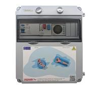 SWIMHOME Tableau électrique triphasé pour piscine avec horloge, contacteur et garde-moteur jusqu'à 0,5 CV, IP65, gris