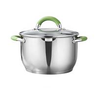 Swisgold Marmite Inox 18cm avec Couvercle en Verre et Poignées Isolantes Argent