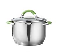 Swisgold Marmite Inox 20cm avec Couvercle en Verre et Poignées Isolantes Argent