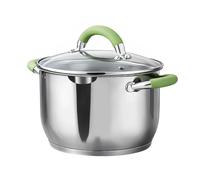 Swisgold Marmite Inox 24cm avec Couvercle en Verre et Poignées Isolantes Argent