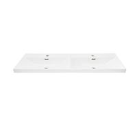 Swiss Aqua Technologies - Double vasque semi-encastrée 121x46 cm - blanc brillant - avec trop-plein - B-Way SAT