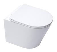 infinitio wc suspendu sans bride fixations invisibles, abattant frein de chute, blanc mat satinf010rrexpwm