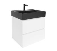 Swiss Aqua Technologies - Meuble de salle de bains suspendu avec vasque céramique et mitigeur - SAT - B-Way - 59x50x45 - Blanc