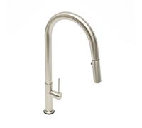 Swiss Aqua Technologies - Mitigeur monocommande avec douchette extractible et bras pivotant, 2 jets, Aspect acier inox