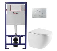 Swiss Aqua Technologies - Pack WC bâti ECO 2L Swiss Aqua Technologies + WC suspendu Swiss Aqua Technologies + plaque chrome brillant (STEST67WR05-FR)