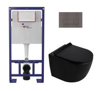 Swiss Aqua Technologies - Pack WC bâti-support autoportant + WC suspendu sans bride Ceramia PixL avec abattant SoftClose + plaque (STCEPXBMT03-U)