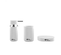 Swiss Aqua Technologies - Set d'accessoires Distributeur de savon + Porte savon + Gobelet, En céramique, Blanc mat (PackSAT-BlancMat)