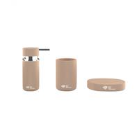 Swiss Aqua Technologies - Set d'accessoires Infinitio Distributeur de savon + Porte savon + Gobelet, En céramique, Marron mat