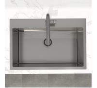 Swiss Aqua Technologies Aurum Évier de cuisine encastrable en inox 304, 68x45x21 cm, Gun Metal brossé PVD