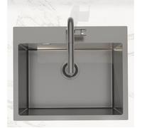 Swiss Aqua Technologies - Swiss Aqua Technologies Aurum Évier de cuisine encastrable inox 304, 1 bac, 55x45x21 cm, Gun Metal brossé