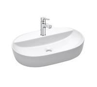 Swiss Aqua Technologies - Vasque à poser en céramique 60x40x12,5 cm SAT, sans trop-plein + mitigeur lavabo Roca (A5A306SATINF6040)
