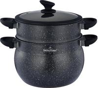 SWISS HAUS - Couscoussier Lausanne Collection SH-CCP24M - Tous Feux dont Induction - Revêtement Céramique Sapphire™ Antiadhésif - Ø24cm 9L - Couvercle Silicone Corps Conique