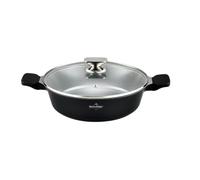 Swiss Haus Faitout 26cm avec couvercle 2,9L Tous feux dont induction Noir | Faitout 26cm antiadhésif Sapphire™ sans PFAS avec couvercle verre, aluminium forgé, tous feux dont induction.